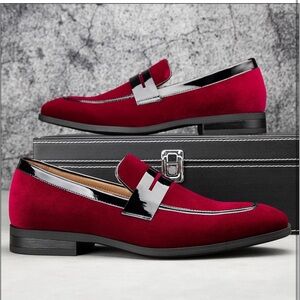 JITAI Velvet Boy's Dress Shoes Slip-On Loafers Wedding Shoes for Boys